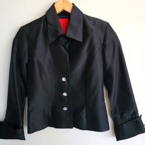 JS Collections Blazer with Gem Buttons Acelate Black